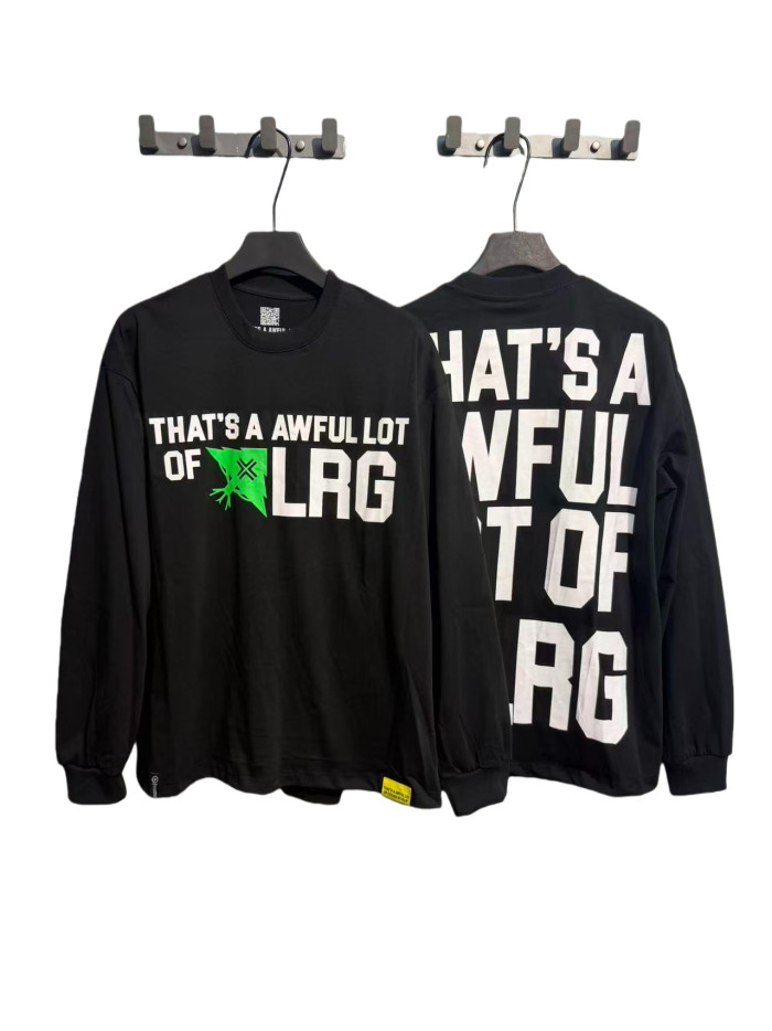 Color-Blocked Alphabet Green Pattern Print Long Sleeve T-Shirt  28673476