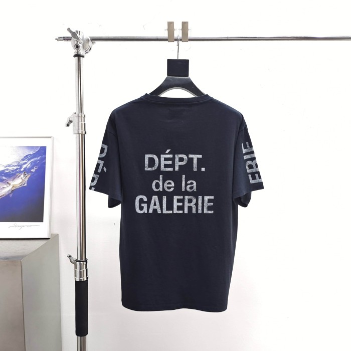 [Big & Tall for weights up to 260 lbs]1:1 quality version Vertical Large French Letter Print Washed Tee 2 colors 28971602