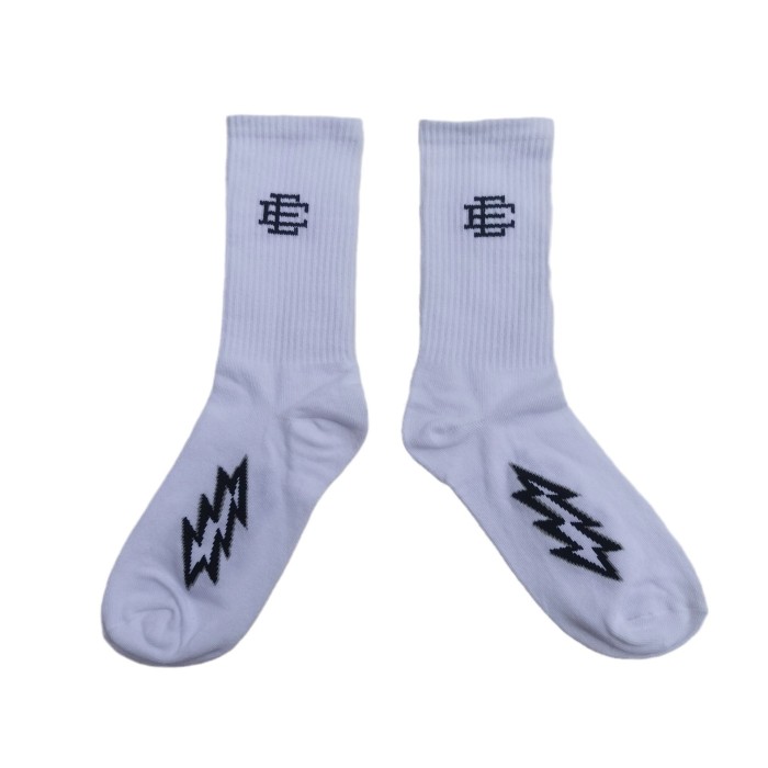 Lightning Logo Print Mid Calf Socks 2 colors