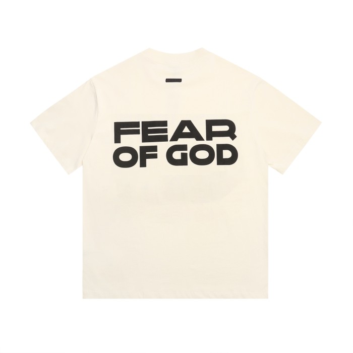 Vintage bold font off-white small high-neck loose shoulder drop-shoulder short-sleeved T-shirt 29053957
