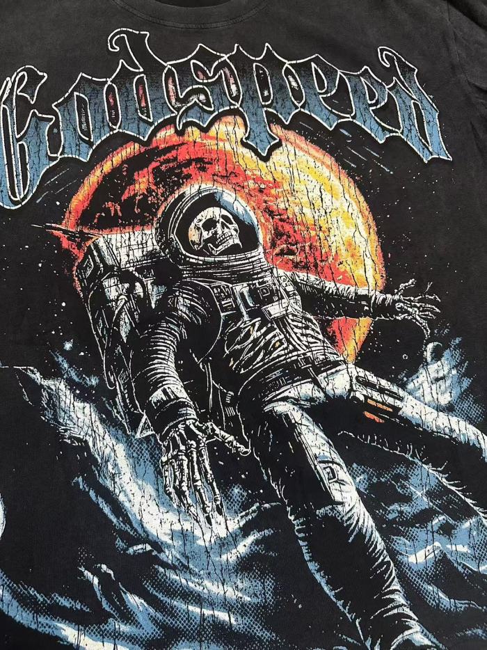 Astronaut Planet Print Washed Version Tee 3 colors 28694025