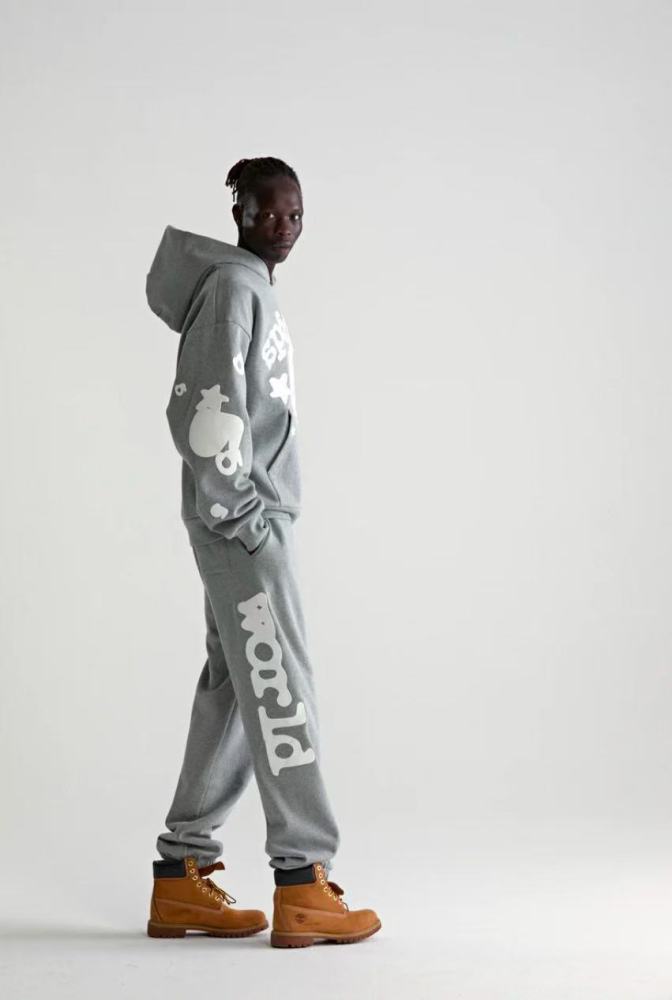 1:1 quality version 27880543 New Color Medium Gray Printed Hoodie & Pants Set