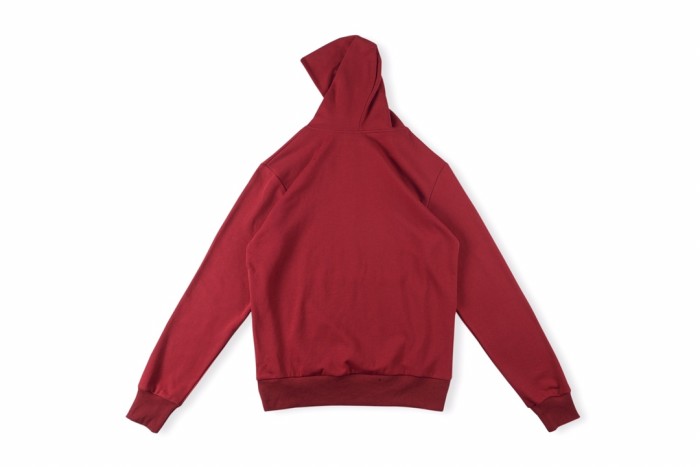Stamped spider web starburst big red foam print hoodie