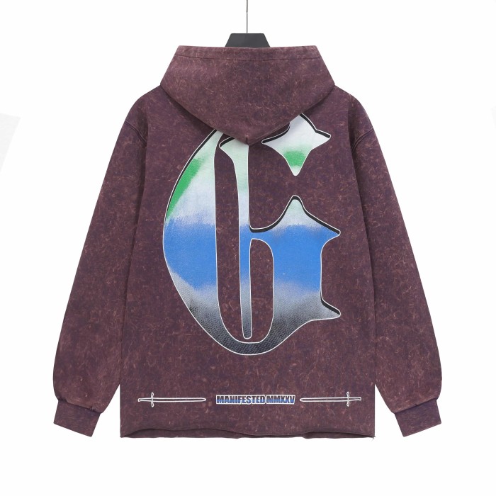 Dusk Skeleton Rowing Boat Print Washed Hoodie 28696541