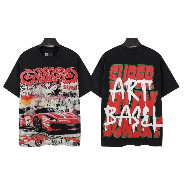Splatter Graffiti Racing Print Washed Tee 2 colors 29098142