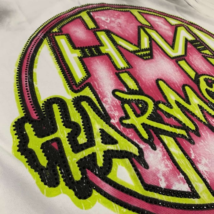 Neon Ferris Wheel Rhinestone Print Washed Tee 29066077