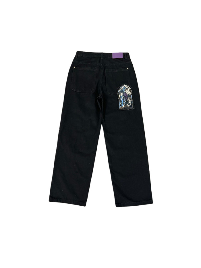 Church Appliqué Embroidered Denim Jeans 28529905
