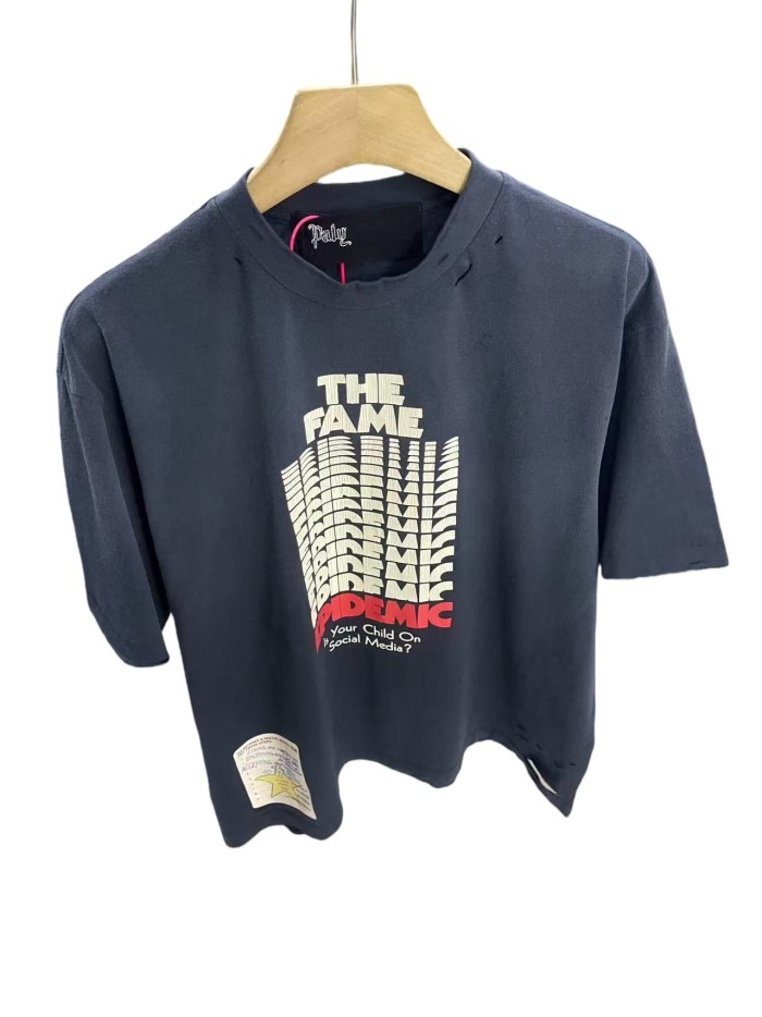 Repeated Logo Letter Print Washed Version Tee 28756309