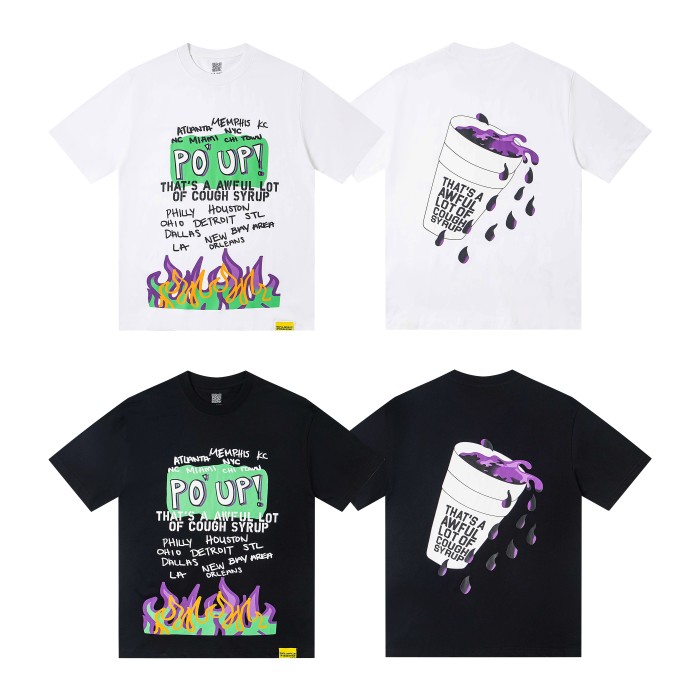 Spilled Syrup Bottle Flame Print Tee 2 colors 28703189