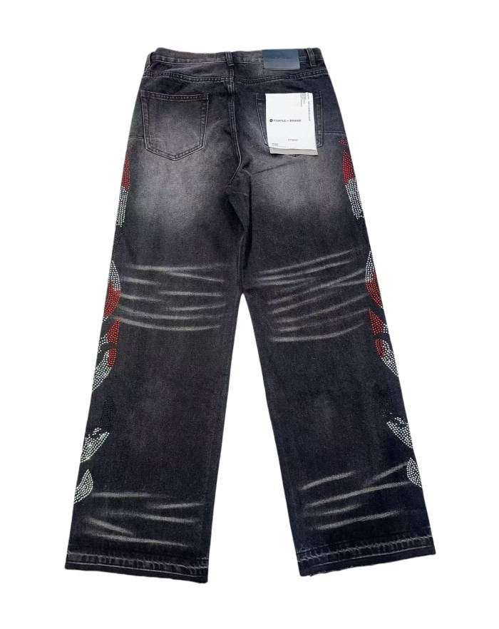 1:1 quality version Three-color Rivet Pleated Straight-leg Jeans 2 colors 28658089