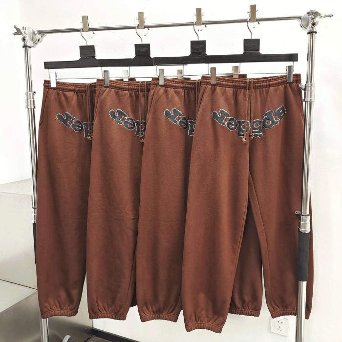[Big & Tall for weights up to 220 lbs]1:1 quality version Rhinestone Black Letter V2 Brown Hoodie & Pants Set 28893165