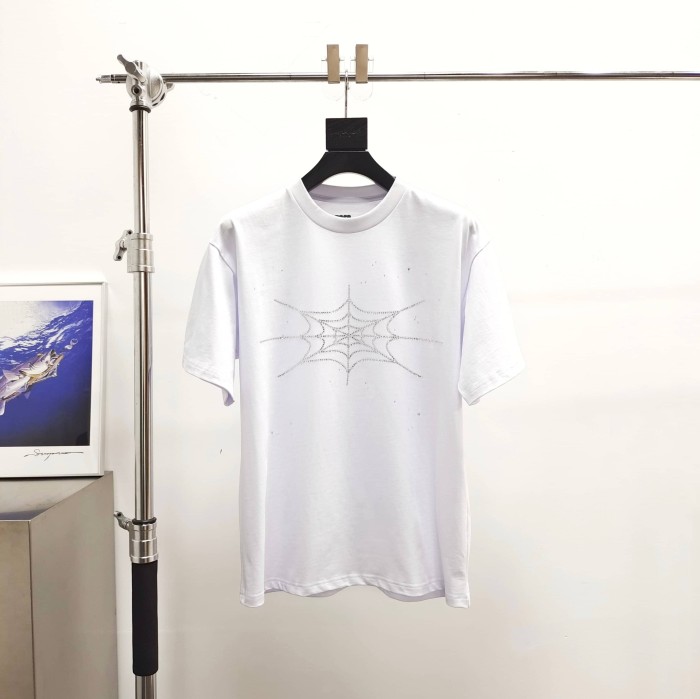 [Big & Tall for weights up to 220 lbs]1:1 quality version Cross Spider Web Rhinestone Tee 2 colors 29033212
