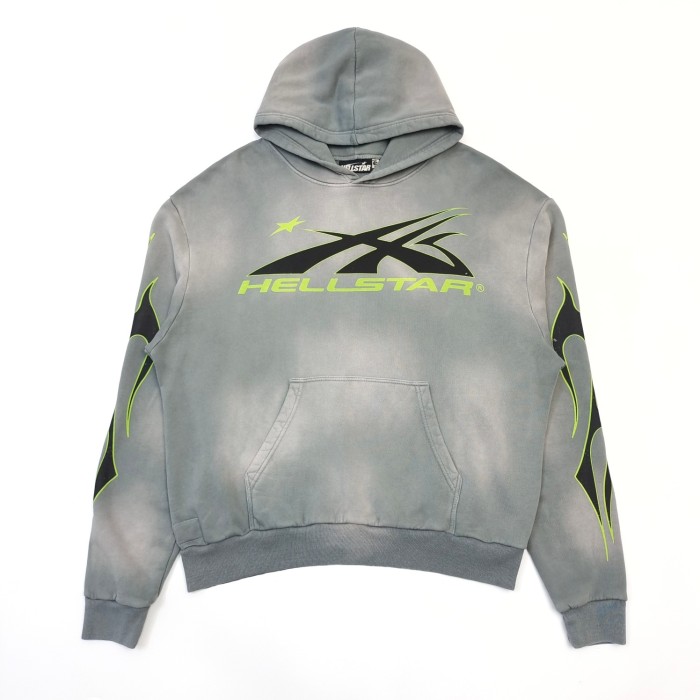 [Big & Tall for weights up to 260 lbs]1:1 quality version Green and Black Logo Washed Version Hoodie & Pants Set with NFC tag