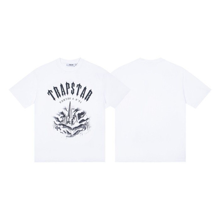Relaxed Fit Urban Streetwear Gothic Letter And Cityscape Print T-Shirt 2 colors 29080243