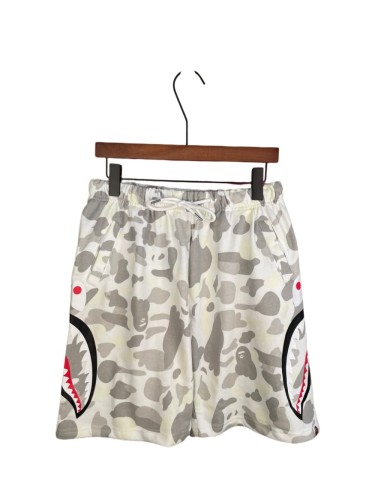 1:1 quality version White Grey Camouflage Shark Print Drawstring Cotton Casual Shorts 29060761