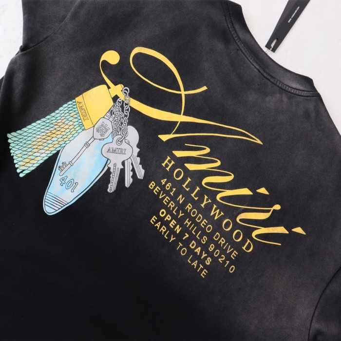 Hollywood Tassel Key Print Washed Tee 29052420