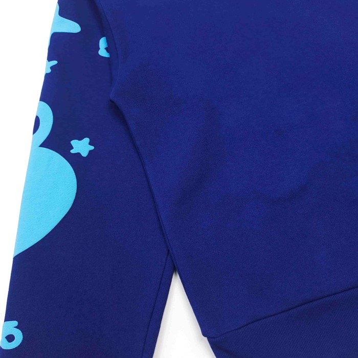 [Big & Tall for weights up to 220 lbs]1:1 quality version Sky Blue Star Dark Blue Print Hoodie & Pants Set 29033215