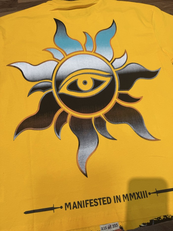 Yellow space-themed printed T-shirt 29033405