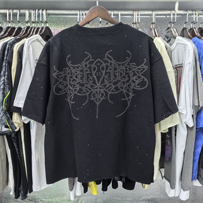 Punk Skull Splash Ink Rhinestone Print Tee 2 colors 28874561
