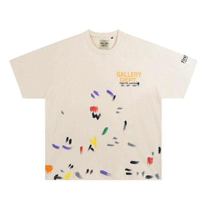 Multicolor Watercolor Graffiti Small Logo Print tee 2 colors