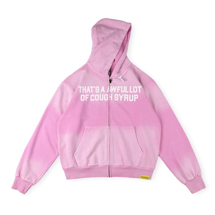 Cracked Letter Print Washed Version Hoodie & Pants Set 2 colors 28688378
