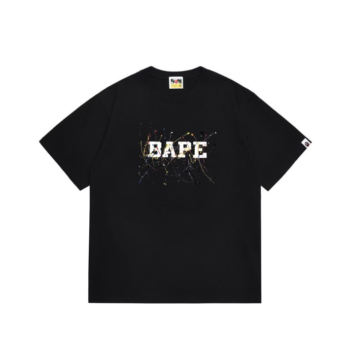 Colorful spray-painted pattern letter print T-shirt 2 colors 29068999