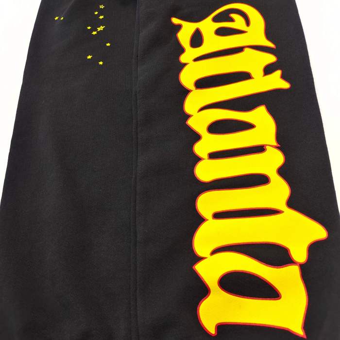 1:1 quality version Yellow lettered Atlanta print Hoodie & Pants Set  28480754