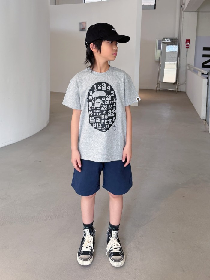 Ape Head Number & Letter Print T-Shirt for Kids 2 colors 29006361
