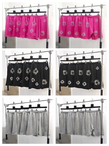 [buy more save more]1:1 quality version 27956074 Rhinestone Flower Shorts 3 colors