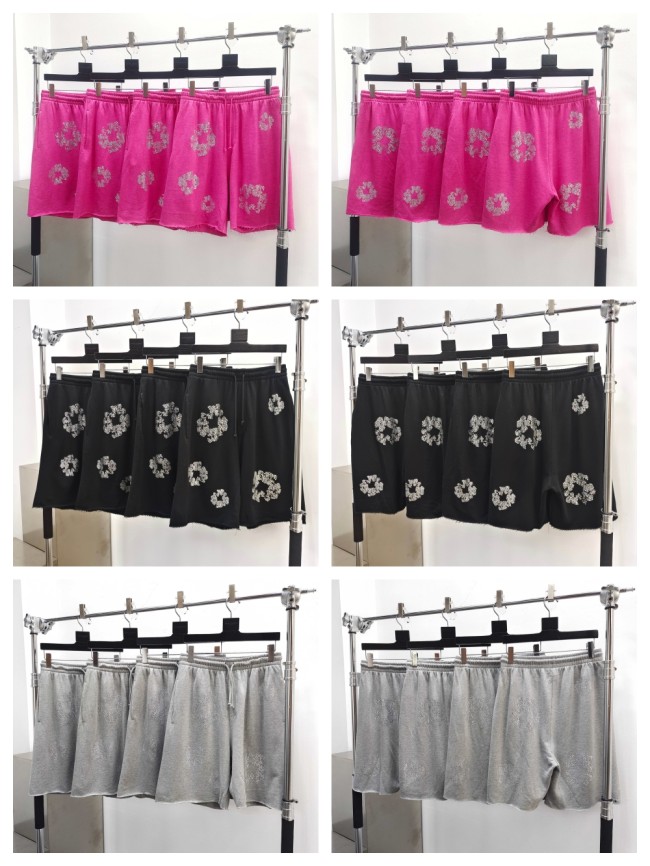 [buy more save more]1:1 quality version 27956074 Rhinestone Flower Shorts 3 colors