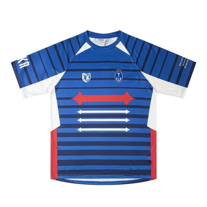 Jersey-style striped letter print double-yarn pure cotton T-shirt 2 colors 29069375
