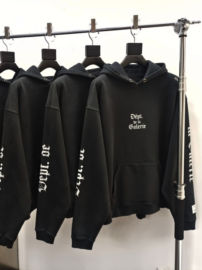 [Big & Tall for weights up to 260 lbs]1:1 quality version Gothic White Letter Washed Black Hoodie 28760682