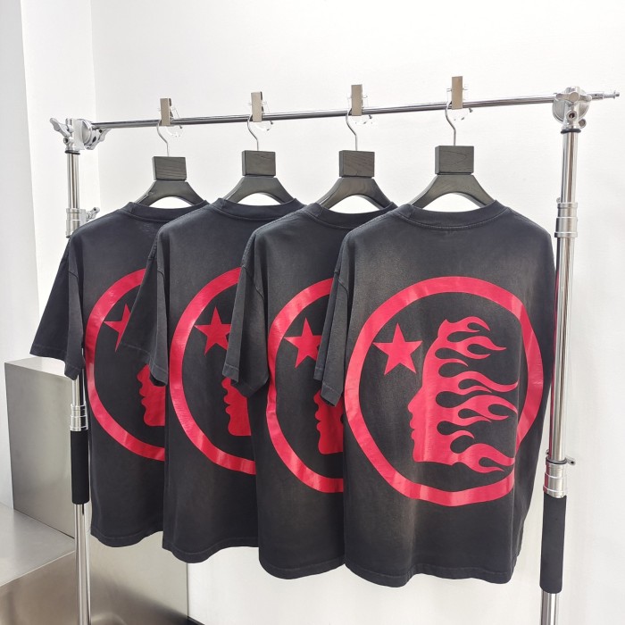 [Big & Tall for weights up to 260 lbs]1:1 quality version All Red Logo Washed version Tee with NFC tag