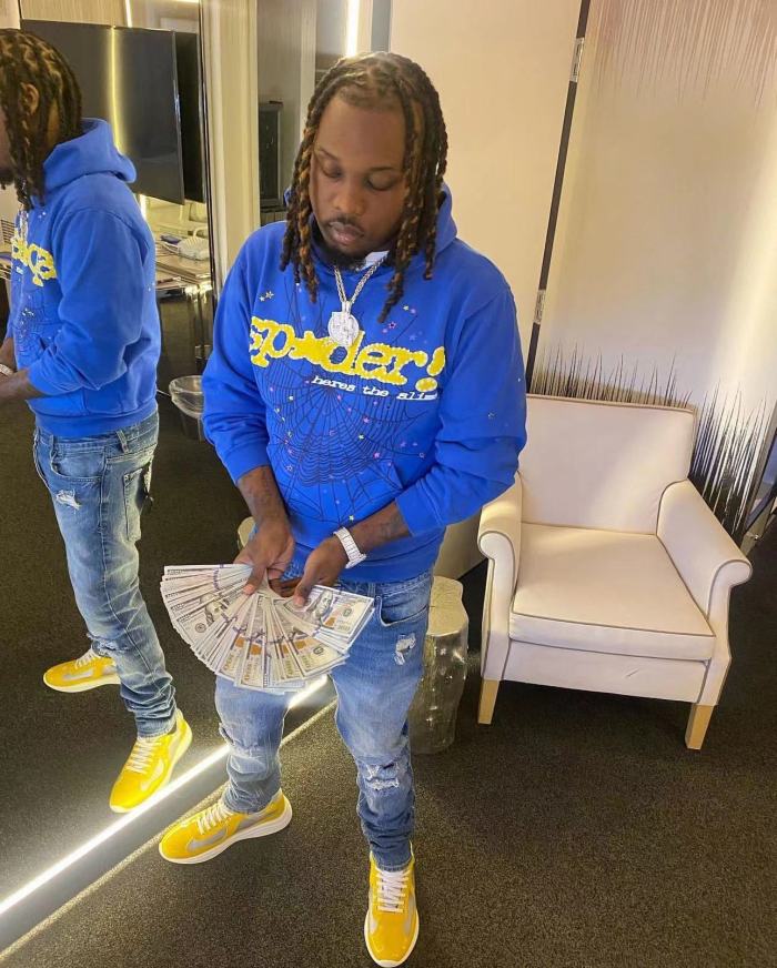 1:1 quality version Gold Letter Spider Hoodie & Pants Set