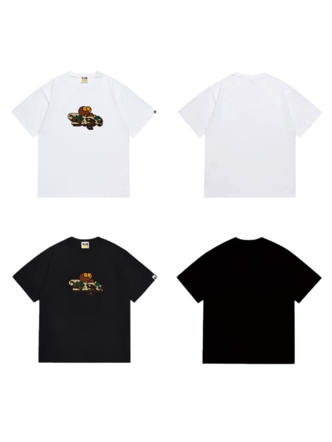 Cartoon Ape Camo Bape Font Print T-shirt 2 colors 29052710