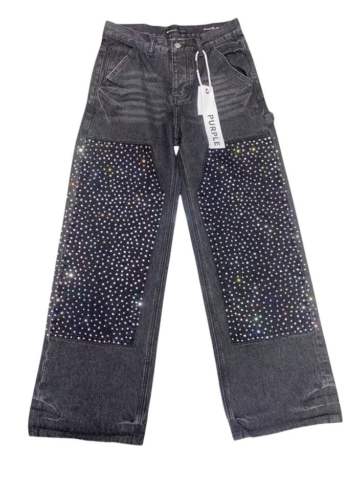 1:1 quality version 28327275 Square Diamond Embroidered Jeans