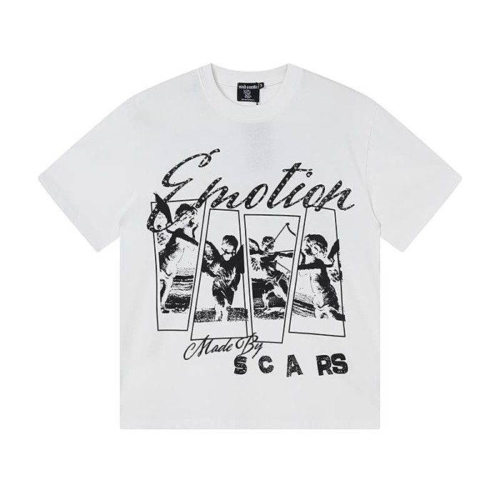 Four-grid Cupid Film Rhinestone Print Tee 2 colors 29105634