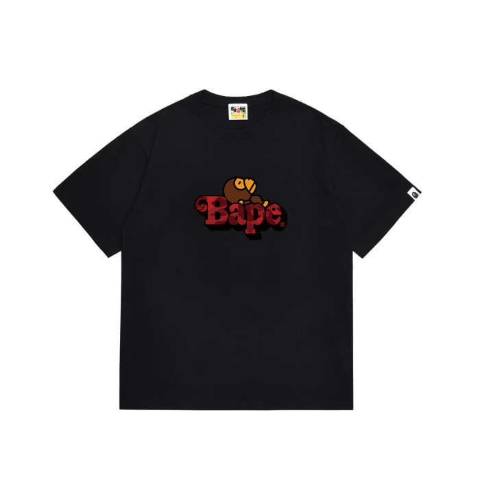 Cartoon Ape Red Camo  Bape  Font Print T-shirt 2 colors 29053445