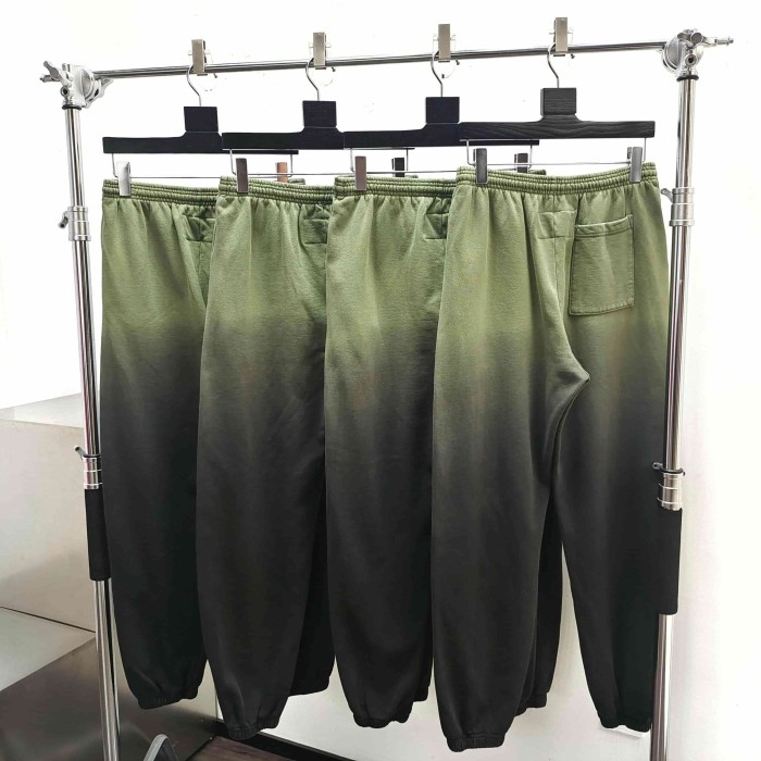 [Big & Tall for weights up to 220 lbs]1:1 quality version Black Green Dip Dye Print Hoodie & Pants Set 29033216