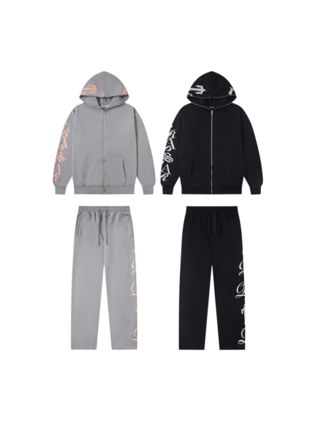 Arm Printed Letter Logo High Street Loose Fleece Hoodie & Pants Set 2 colors 29077507