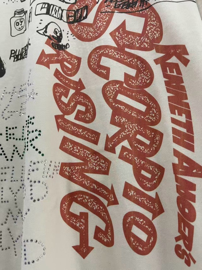 American Vintage Graffiti Rhinestone Print Tee 28756451
