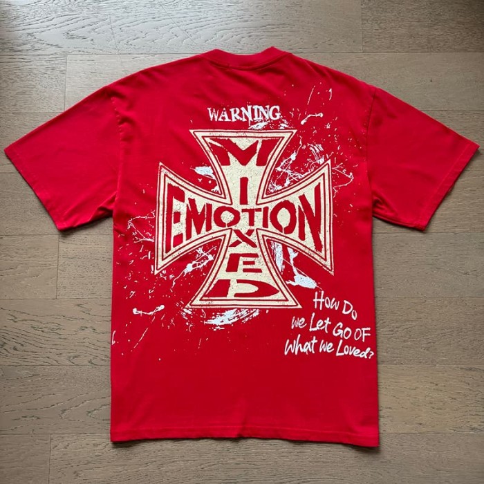 Red Warning Cupid Print Washed Tee 29105637