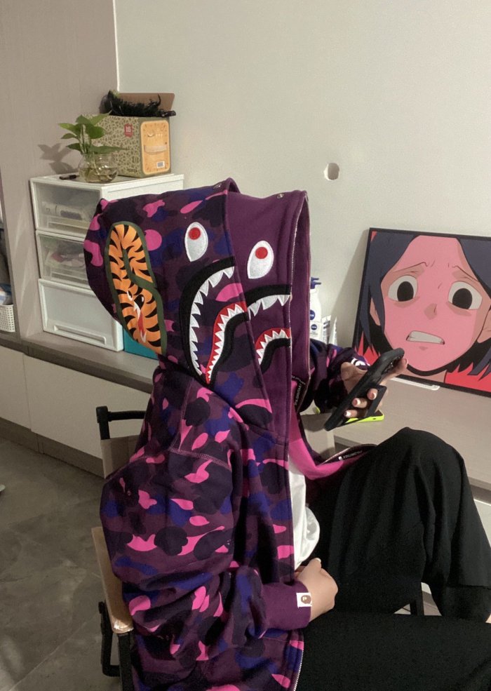 1:1 quality version Featured Double Head Camo Shark  Sweatshirt Hoodie 3 colors