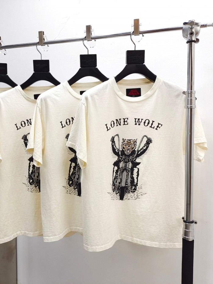 [Big & Tall for weights up to 260 lbs]1:1 quality version 28183205 Lone Wolf Print Tee