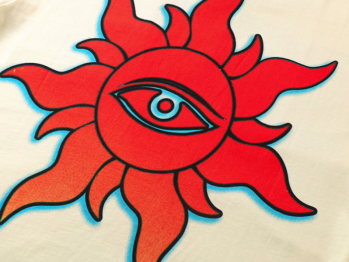 Desert Highway Skeleton Sun Eyes Beige Short-sleeved T-shirt 29046911