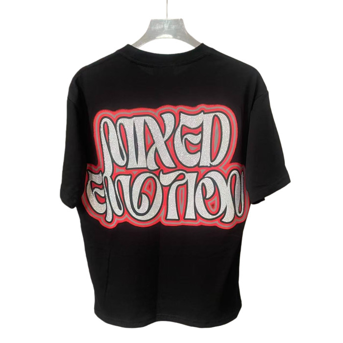 Rhinestone Letter Print Tee 28572181