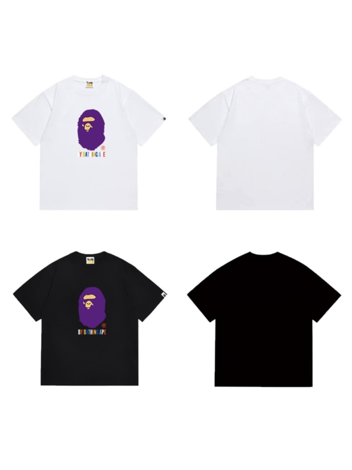 Colorful letter purple ape print T-shirt 2 colors 29062689
