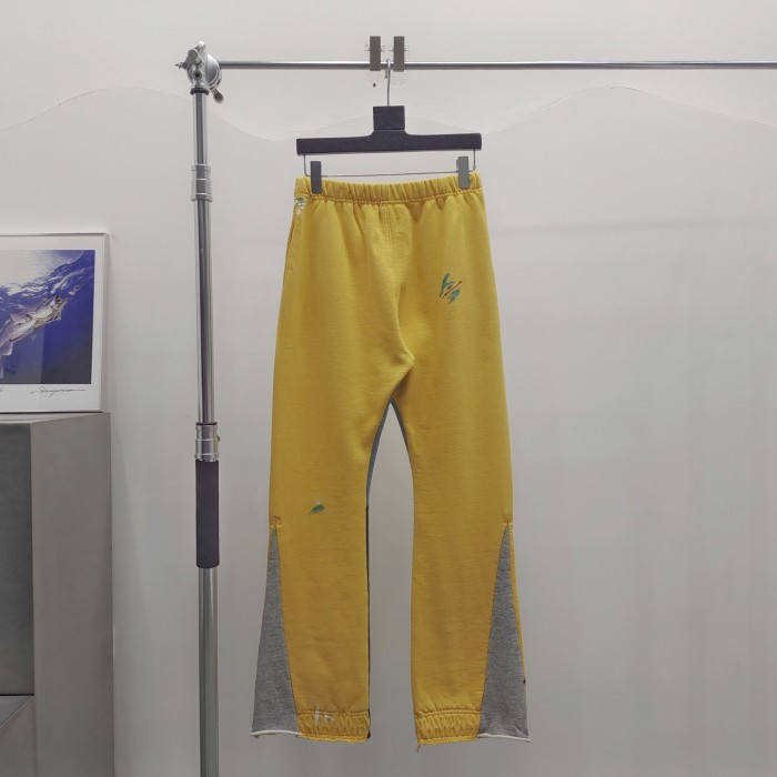 [Big & Tall for weights up to 260 lbs] 1:1 quality version Splattered Ink Patchwork Pants Yellow