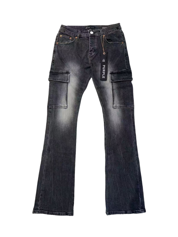 1:1 quality version Washed black Cargo Flared Jeans 28485584