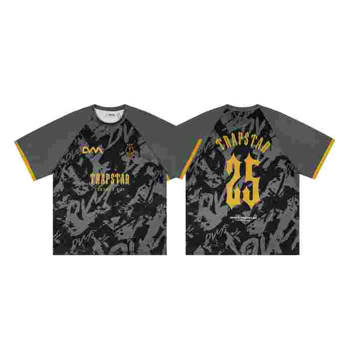 Loose High Street Grey And Black Graffiti Camo Print Raglan Sleeve T-Shirt 29080220